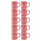 kit 10 Mini Canecas Chá 80mL Xícaras Rosa Café Expresso