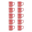 Kit 10 Mini Canecas Chá Rosa 80mL Xícara Café Expresso