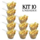 Kit 10 Mini Cestos Para Fritura e Para Servir Fryer Max