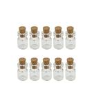 Kit 10 Mini Garrafas de Vidro 1ml com Rolha para DIY, Artesanato, Decoração e Lembrancinhas