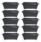Kit 10 Mini Jardineira Preta para Plantas 20x8 Floreira