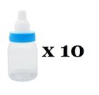Kit 10 Mini Mamadeira Lisa Azul Para Lembrancinha