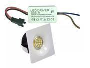 Kit 10 Mini Spot 3w Luminaria quadrada Embutir Teto Led Quente 3000k Cor Carcaça Branca 110/220v (bivolt)