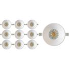 Kit 10 mini spot led redondo embutir recuado 3w branco quente 3000k branco embuled