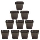 Kit 10 Mini Vaso Suculenta QUADRADO Preto 170ml Mini Vasinho Plástico Cultivo Mini Cacto Decoração