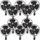 Kit 10 Mini Ventilador Veicular Carro Caminhão Ônibus 20cm