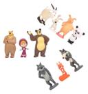 Kit 10 Miniaturas Masha e o Urso Figura Bonecos Brinquedo