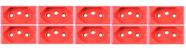 Kit 10 Modulo Tomada 20A Vermelho - Tramontina