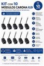 Kit 10 Módulos Carona RJ9 para Headset Telemarketing Treinamento Call Center Supervisão