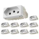 Kit 10 Módulos de Tomada 2p+T 10a/250v Branco Tramontina