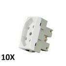 Kit 10 Modulos Tomada 2p+t 20a Sleek Branco Margirius Kit 10 Modulos Tomada 2p+t 20a Sleek Branco Margirius