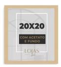 KIt 10 Moldura Quadro 20x20cm Com Acetato Poste Certificado fotos Imagem - Madeira Clara