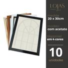 Kit 10 Molduras 20x30cm Acetato Certificado Diploma Fotografia - Madeira Clara