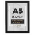 Kit 10 Molduras A5 15x21cm Com Vidro Fotografia Poster Imagem - Preto Kit 10 Molduras A5 15x21cm Com Vidro Fotografia Poster Imagem - Preto