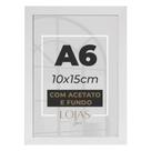 Kit 10 Molduras A6 10x15cm Com Acetato Fundo Liso Quadros Fotos Poster - Branco