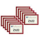 Kit 10 Molduras Porta Diploma Certificado A4 21x30 Vermelho