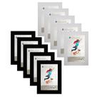 Kit 10 Molduras Porta Retrato 5 10x15 Branco 5 10x15 Preto