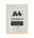 Kit 10 Molduras Quadro A4 21x30cm Certificados Com Acetato - Pinus