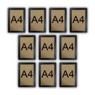 Kit 10 Molduras Quadro Certificado Diploma A4 Com Fundo MDF