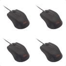 Kit 10 Mouses Óptico com Fio Oex MS100 1000 DPI Preto