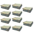 Kit 10 Organizador de Gaveta Marfim M Multiuso Guarda Roupa