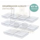 Kit 10 Organizador De Maquiagem Geladeira Escritório Acrílico Gaveta