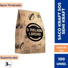 Kit 10 Pacotes Saco Semi Kraft SOS 3kg Timbrado 12x26x9cm 1.000un