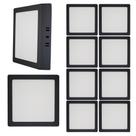 Kit 10 Painéis de LED Quadrado Sobrepor 12W 4100K Neutro Suave Preto Blumenau Iluminação Kit 10 Painéis de LED Quadrado Sobrepor 12W 4100K Neutro Suave Preto Blumenau Iluminação