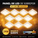 Kit 10 Painéis Plafon de Led de Sobrepor 24w Quadrado 30cm