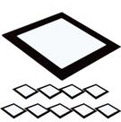 Kit 10 Painéis Plafon Led Embutir Quadrado Preto 12w Frio 6500k