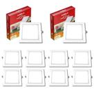 Kit 10 Painel Led Embutir 24w Bivolt 2700k Quadrado Ourolux