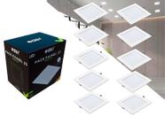 Kit 10 Painel Plafon Led Embutir 25w Quadrado Quente Cor Branco Quente