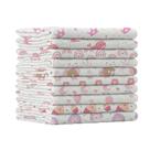 Kit 10 Pano De Boca Fraldinha Luxo Estampada 35x35cm Comum Pacote 100% Algodão
