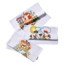 Kit 10 Pano De Prato Bainha Estampado Pé De Galinha