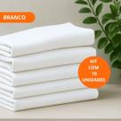 Kit 10 Pano De Prato Especial Algodão Crú E Branco Rustico Cozinha Louça Casa Dia a Dia