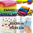 Kit 10 panos de impeza em microfibra, lisos, estampados e quadriculados