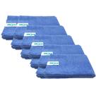 Kit 10 Panos Microfibra Automotiva Azul Flanela Anti-risco Toalha 40x40cm