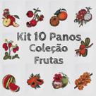 Kit 10 Panos Prato Algodão Cru Rústico Coleção Frutas