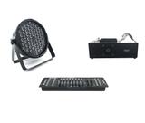 Kit 10 par led 60x3w rgb full maquina de fumaça 1500w mesa dmx 512