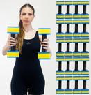 Kit 10 Pares de Halteres Hidroginástica Em EVA 1 A 2 Kg DF4011-AZ Azul/Amarelo Dafoca Sports