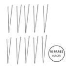Kit 10 Pares Hashi de Inox Reutilizável 23cm