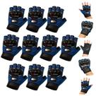 Kit 10 Pares Luvas Meio Dedo Para Ciclismo, Moto e Motocross Resistentes, Leves e Duráveis