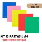 Kit 10 pasta L A4 Acp com 5 Cores Sortidas 1134