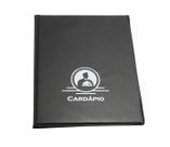 Kit 10 Pastas Cardapio Preta 4 Bolsas Menu Restaurante