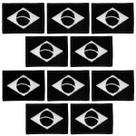 Kit 10 Patch Bandeira do Brasil Preta e Branca 5x3,5cm