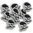 Kit 10 Patch Bordado Caveira Militar Termocolante Aplique 6x6,5