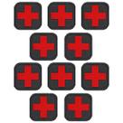 Kit 10 Patch Bordado Cruz Preta Socorrista Termocolante 4x4