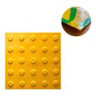 KIT 10 PÇS PISO TÁTIL PVC 25x25 ALERTA AMARELO ADESIVADO