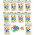 Kit 10 Pct C/18 Ovinhos de Páscoa Para Decoração Palha Ovos