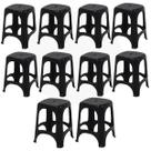 Kit 10 PeÇas Banqueta Banquinho de Plastico Niteroi Preta Tramontina